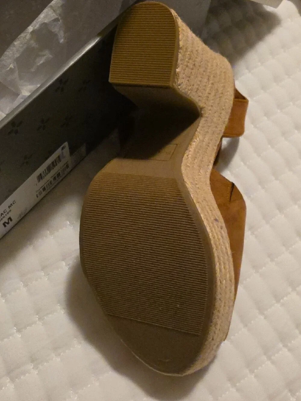 Sun + Stone Cognac Suede Espadrille Wedge Sandal - Cognac Brown